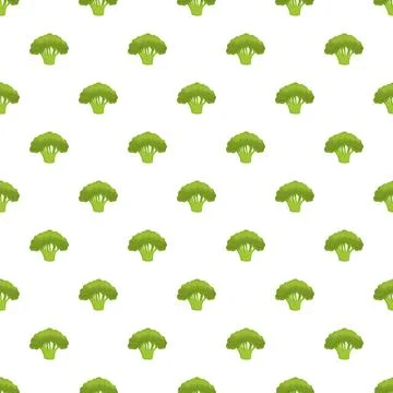 Green broccoli florets creating seamless healthy food pattern 스톡 일러스트