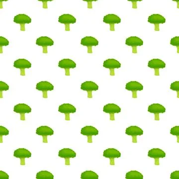 Green broccoli florets creating a seamless food pattern Stock Illustration