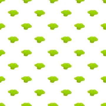 Green broccoli florets creating seamless pattern background Illustrazione stock