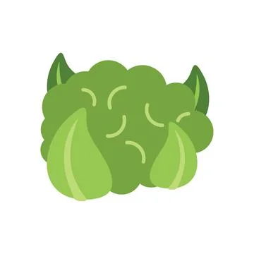 Green broccoli florets forming a devilish face with horns for halloween Stock Illustration
