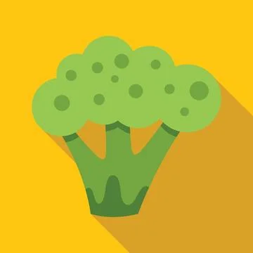 Green broccoli florets growing fresh from garden Stock Illustration
