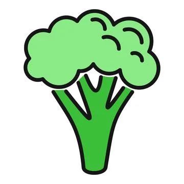 Green broccoli vegetable icon representing healthy food Illustrazione stock