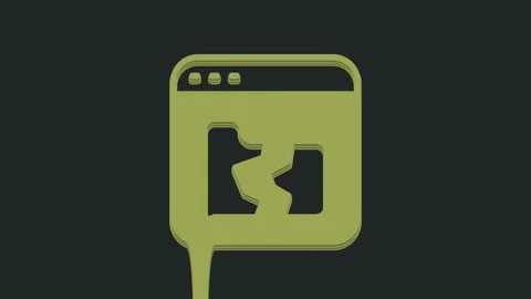 Green Broken file icon isolated on black background. 4K Video motion graphic Stock Footage 235518254