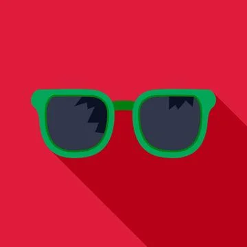 Green broken sunglasses vector flat design illustration 库存插图