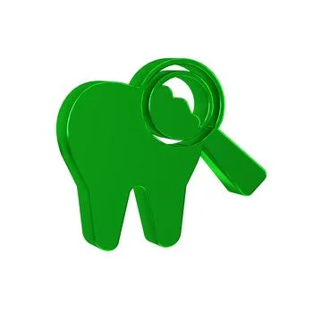 Green Broken tooth icon isolated on transparent background. Dental problem .. Stock Illustration