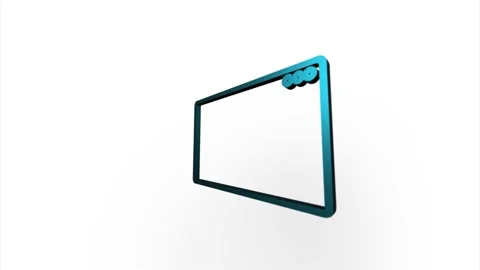 Green browser window icon flipping, rotation. Elegant 3d realistic light render Stock Footage 159824914