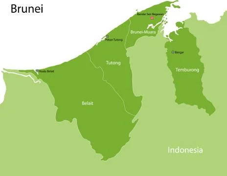 Green Brunei map Stock Illustration