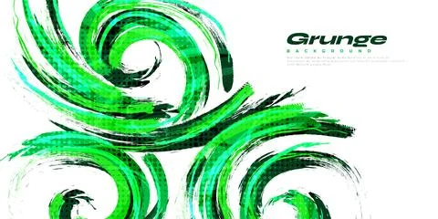 Green Brush Background with Halftone Effect. Sport Background Stock Illustration