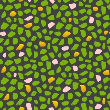 Green Brush Stroke Seamless Pattern Stock Illustration