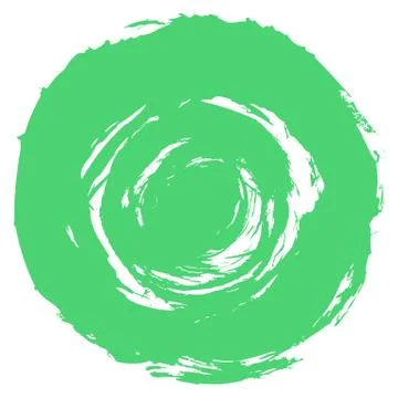 Green Brushstroke Round Shape Illustrazione stock
