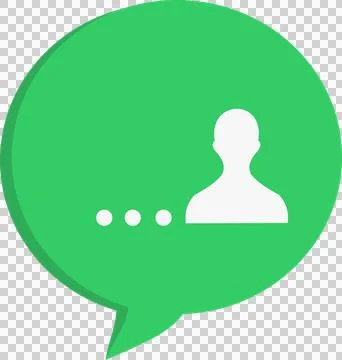 Green bubble chat with people icon inside, discussion, talk Ilustración de archivo