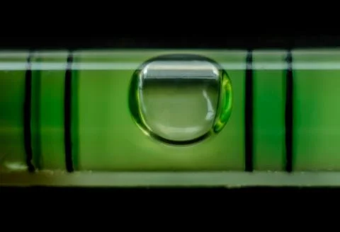 Green bubble level macro Stock Photos