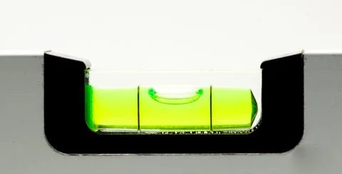 Green bubble level tool Stock Photos