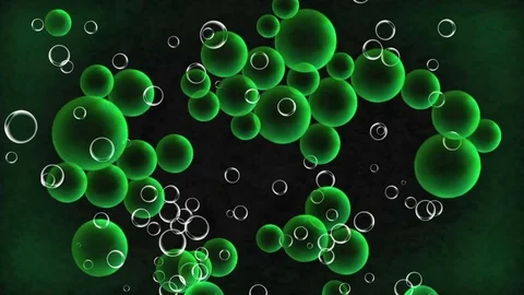 Green Bubbles Abstract Animation Motion Background Stock Footage 76744428