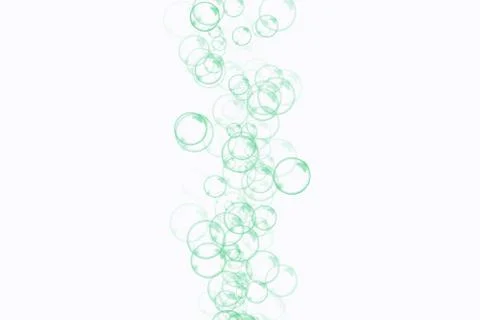 Green bubbles arranged in a vertical center of the screen. Stock Illustration