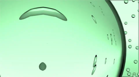 Green bubbles float on a green background Vidéo 33992728