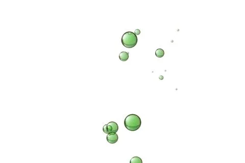 Green bubbles isolated over a white background Stock Photos
