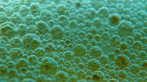 Green bubbles in a soap and water Stock Footage 21343651