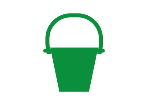 Green bucket on white 스톡 일러스트