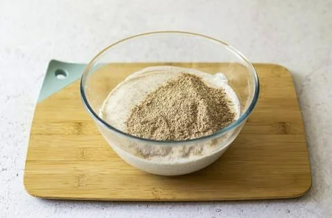 Green Buckwheat Bread Without Yeast Photo Recipe Stock Photos
