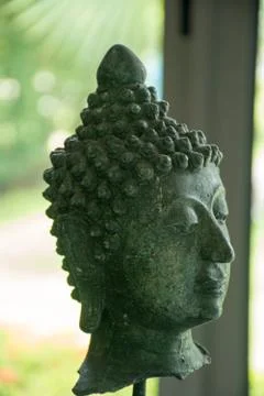 Green Buddha head Stock-Fotos