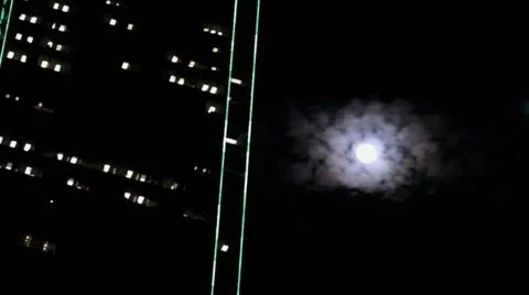 Green Building and Moon Video stock 20500653