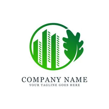 Green building construction logo design with badge, best for construction, re Ilustración de archivo