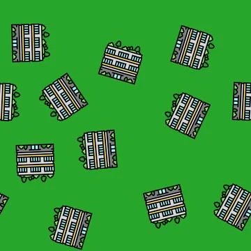 Green building environmental vector seamless pattern Stock Illustration