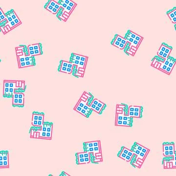 Green building environmental vector seamless pattern Ilustración de archivo