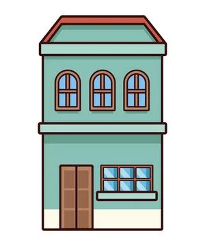 Green building facade Ilustración de archivo