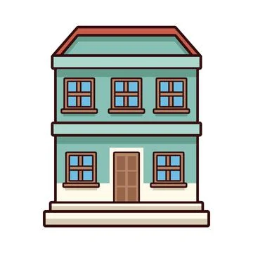 Green building front Ilustración de archivo