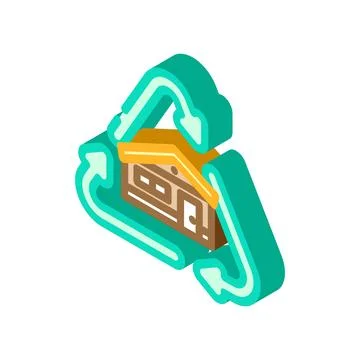 Green building materials isometric icon vector illustration Ilustración de archivo