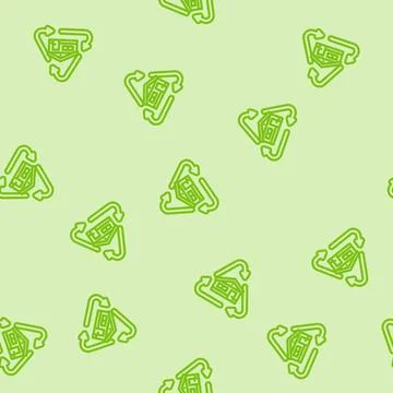Green building materials line vector seamless pattern Ilustración de archivo
