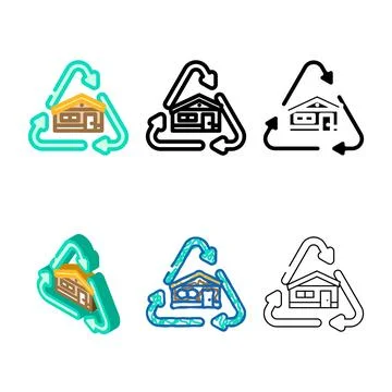Green building materials types color icon vector Ilustración de archivo