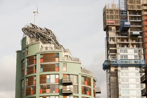 The Green building is a mixed use development next to Oxford Road railway Sta Stock Photos
