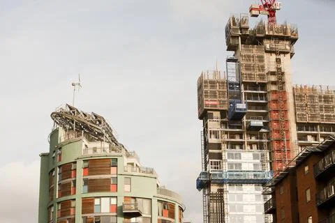 The Green building is a mixed use development next to Oxford Road railway Sta Stock Photos