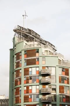 The Green building is a mixed use development next to Oxford Road railway Sta Stock Photos