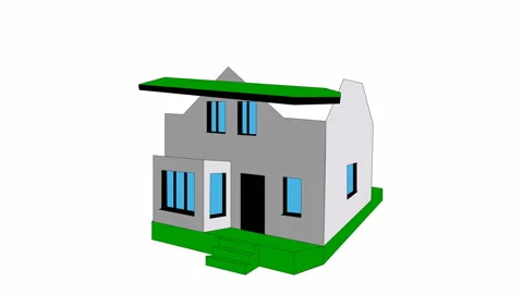 Green building white Stock Footage 204938620