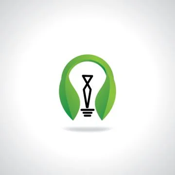 Green bulb idea Stock Illustration