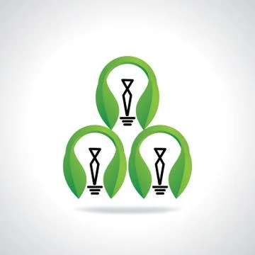 Green bulb idea Stock Illustration
