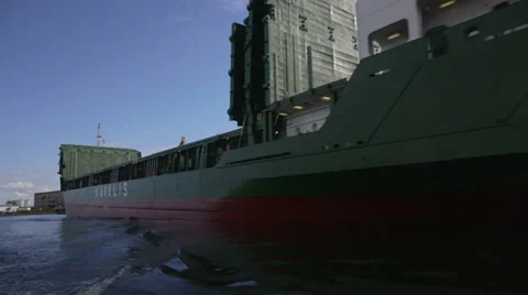 Green bulker ship Stock Footage 36424500
