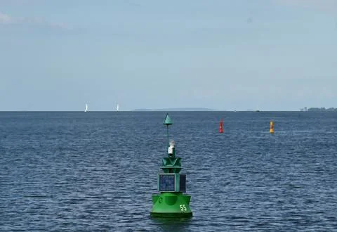 The green buoy Stock Photos