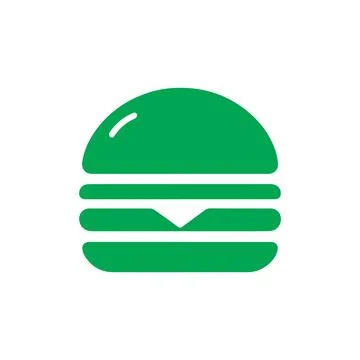 Green burger icon on a white background Vector, illustration Stock Illustration