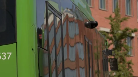 Green Bus in Skåne Stock Footage 103552828