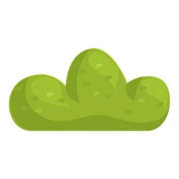 Green bush growing in three rounded sections, park or garden element Ilustração Stock