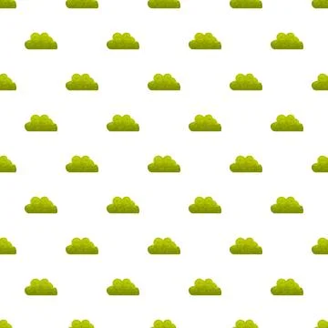 Green bush repeating pattern on white background Stock Illustration
