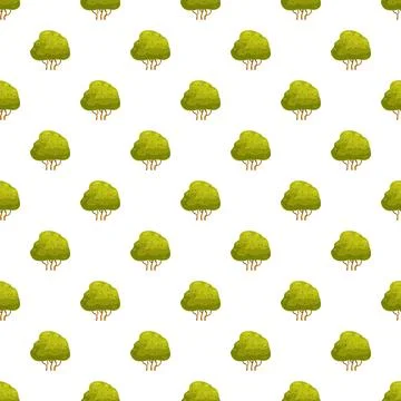 Green bush repeating pattern on white background 스톡 일러스트