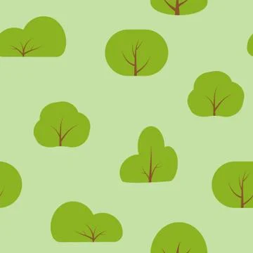 Green bush seamless pattern paper wrap flat vector Stock Illustration