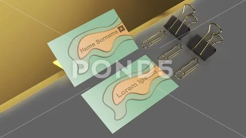 Green Business Cards Mock-Up. Modern and creative business card template. Modello PSD