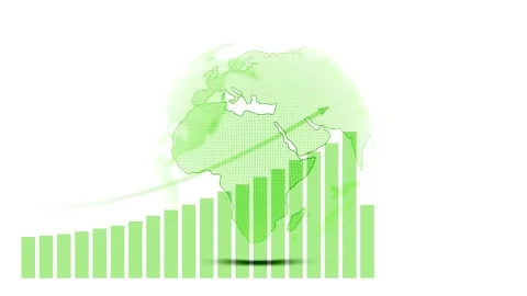 Green business graph with earth sphere animation 스톡 동영상 337851775